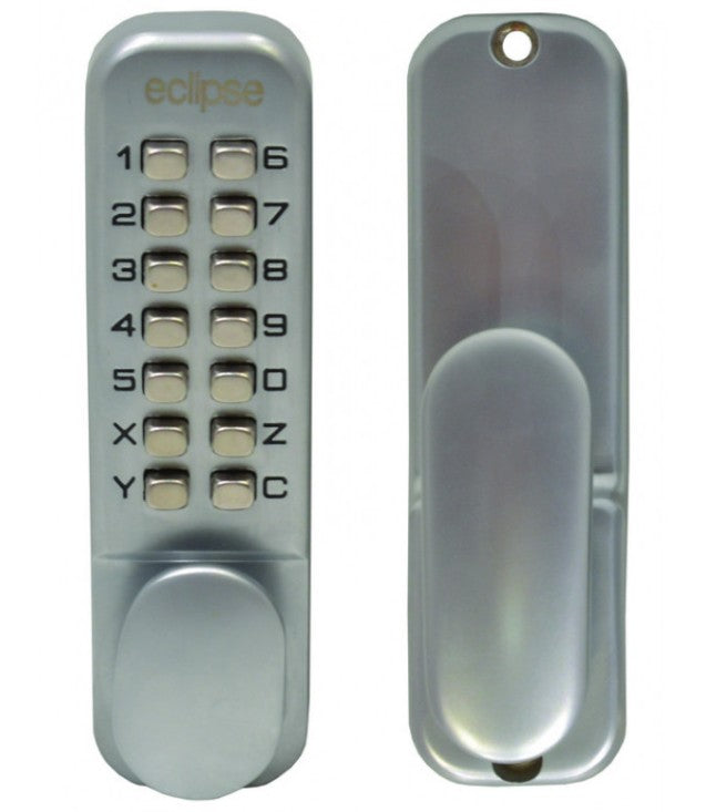 Satin Chrome Push Button Digital Lock With Holdback
