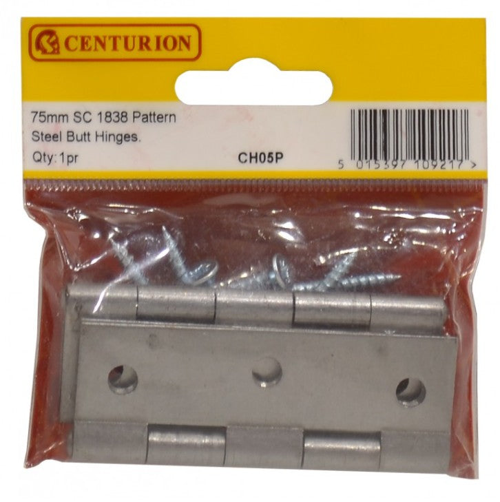 75mm SC 1838 Pattern Steel Butt Hinge (1 pair)