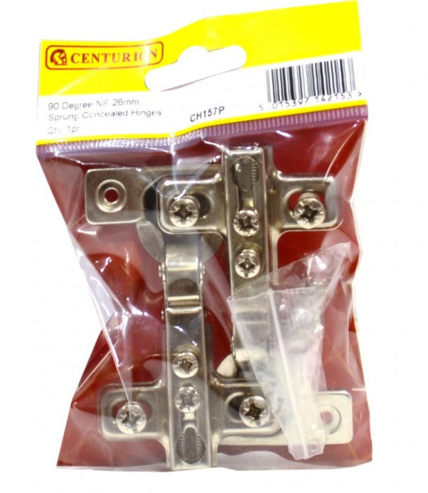 26mm NP Sprung Concealed Hinges 90 Degree (1 pair)