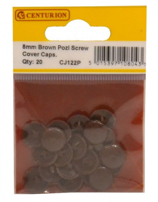Brown Pozi Screw Cover Caps (Pack of 20)