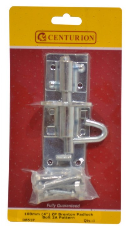 Brenton Padlock Bolt 2A Pattern - ZP - 100mm (4")