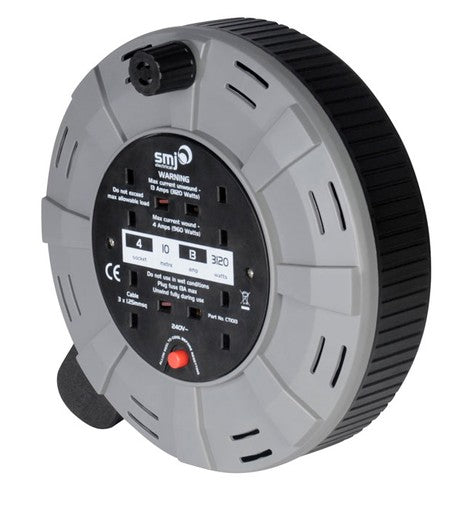 10M Cable Reel 4 Sockets With Thermal Cutout