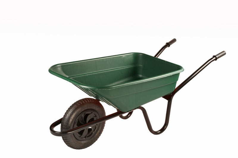 Wheelbarrow - Shire 90L Polypropylene Green With Pneumatic Tyre