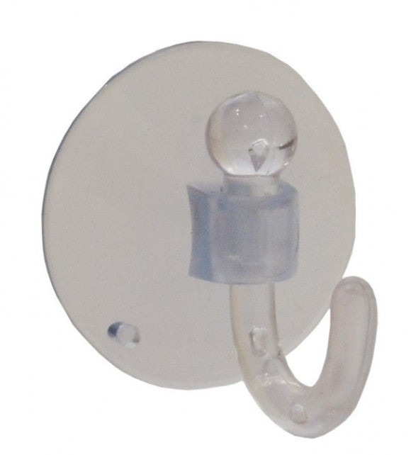 42mm Clear Plastic Suction Hook (Pack of 2)