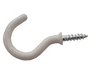 32mm White PVC Shouldered Cup Hooks (Pack of 5)