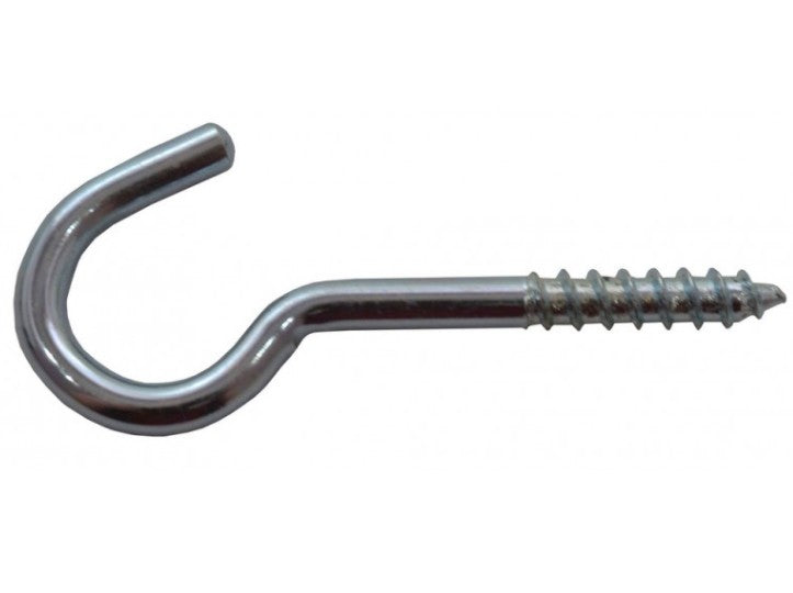 55mm x 8mm ZP Steel Screw Hooks (Pack of 2)
