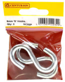 6mm ZP 'S' Hook (Pack of 2)