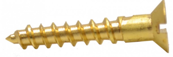 1" x 8 SC Slotted Brass Screws Countersunk (Pack of 7)