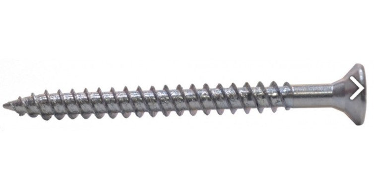 2 1/2" x 12 ZP Twin Thread Woodscrews Countersunk (Pack of 5)