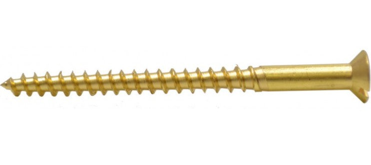 3" x 12 SC Slotted Brass Screws Countersunk (Pack of 3)
