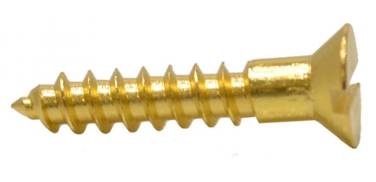 3/4" x 6 SC Slotted Brass Screws Countersunk (Pack of 14)