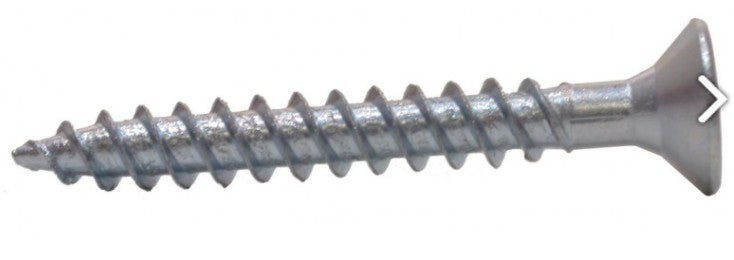 1 1/2" x 10 ZP Twin Thread Woodscrews Countersunk (Pack of 9)