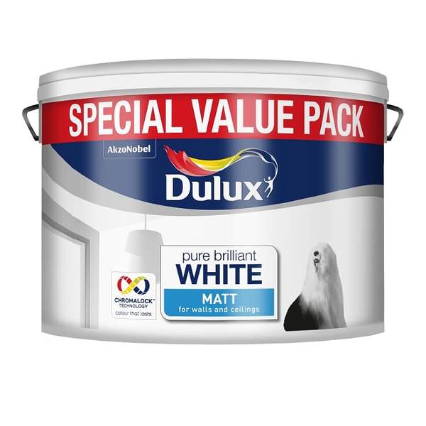 Dulux Vinyl Matt Pure Brilliant White Special Value 7 Litre