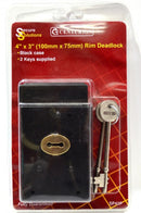 100mm x 75mm (4" x 3") Black Rim Deadlock