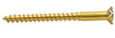 2" x 8 SC Slotted Brass Screws Countersunk (Pack of 4)