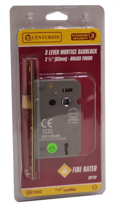 63mm (2 1/2") EB 3 Lever Mortice Sashlock