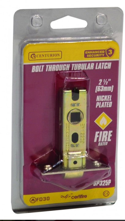63mm NP Bolt Through Tubular Latch CE Fire Rated