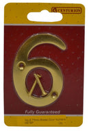 75mm (3") PB Victorian No 6 Door Number