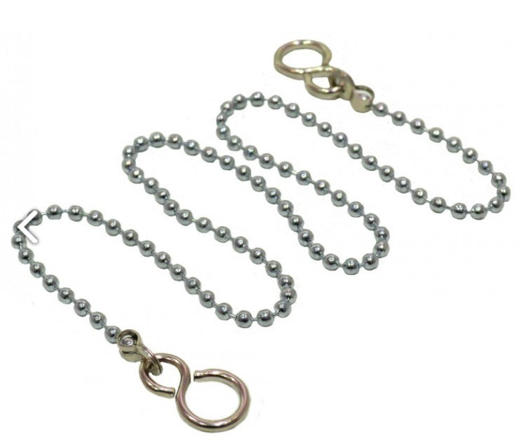 18" Chrome Basin Chain With Hooks