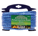 8mm x 15m Multi Blue Poly Rope