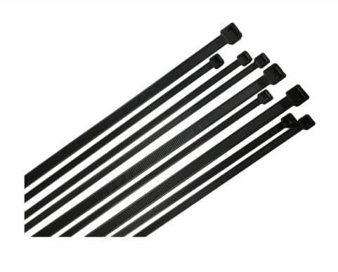 4.8x370mm Nylon Cable Tie Black (Bag of 100)