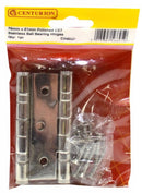 76mm x 51mm Polished CE7 Stainless Ball Bearing Hinges