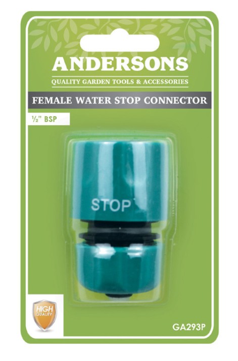 Hose Connector - Female Water Stop - 1/2" BSP