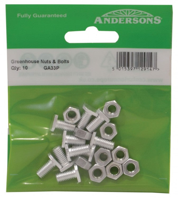 M6 x 11mm Cropped Head Greenhouse Bolts (Pack of 10)