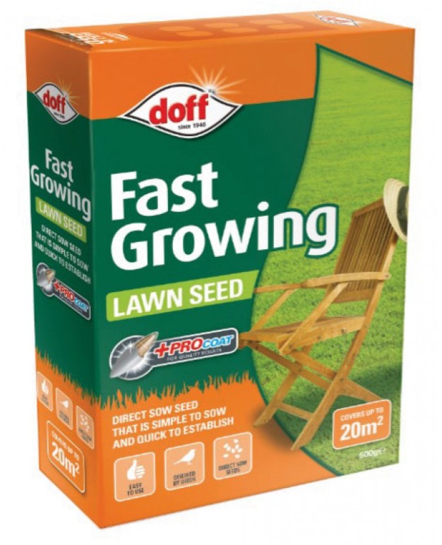 Doff - Fast Growing Lawn Grass Seed - 500g