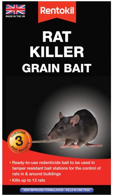 Rentokil Rat Killer Grain Bait - 3 Sachet
