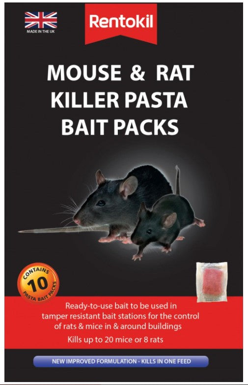 Rentokil Mouse & Rat Killer Pasta Bait Packs - 10 Sachet