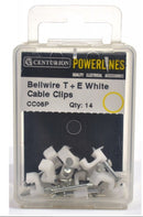 Bellwire T+E White Cable Clips (Pack of 14)