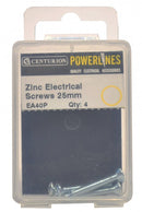 M3.5 x 25mm ZP Electrical Screws (Pack of 4)