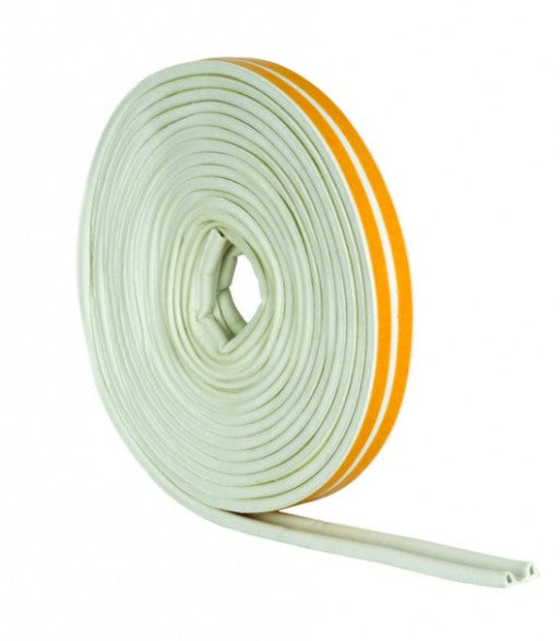 Warmseal 5m White 'P' Profile Longlife Foam Draught Excluder
