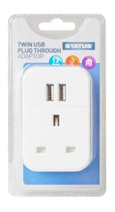Twin USB Plug Through Adaptor