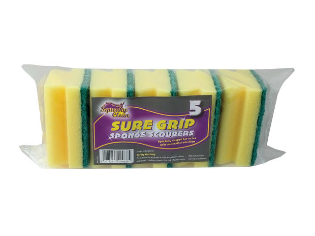 Sure Grip Sponge Scourers x 5