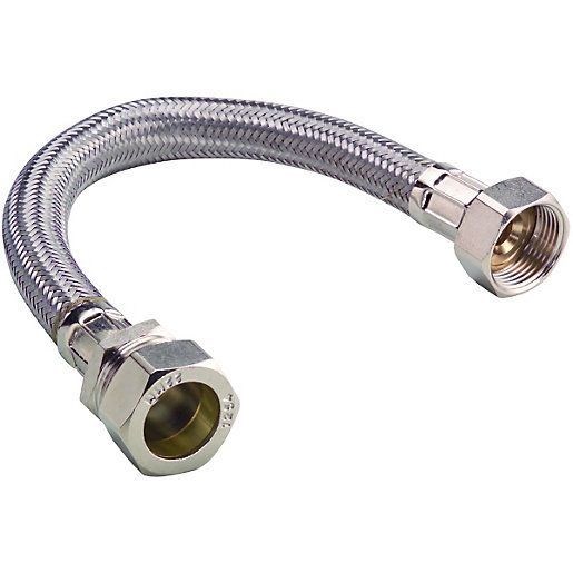 15mm x 1/2" Compression Flexible Tap Connector 500mm Single