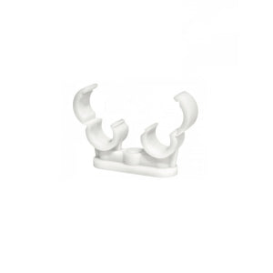 Talon 22mm Double Hinged Pipe Clip Single White