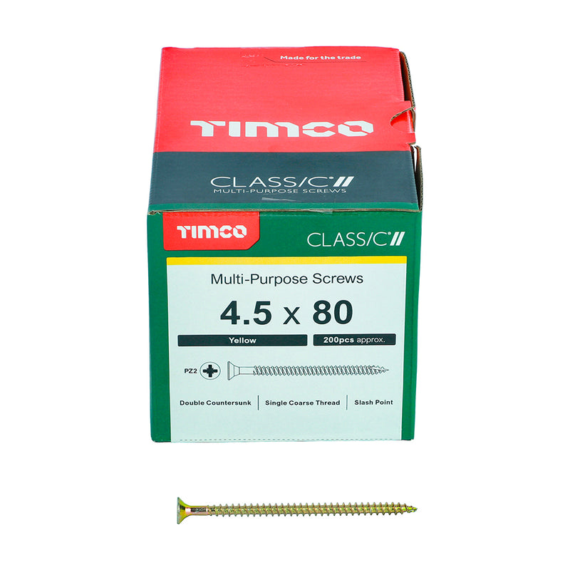 Classic Screw PZ2 Box of 200 4.5 x 80mm