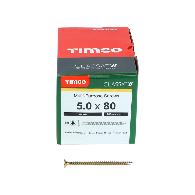 Classic Screw PZ2 Box of 200 5.0 x 80mm