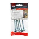 Coach Screw BZP Pack of 5 8.0 x 80mm