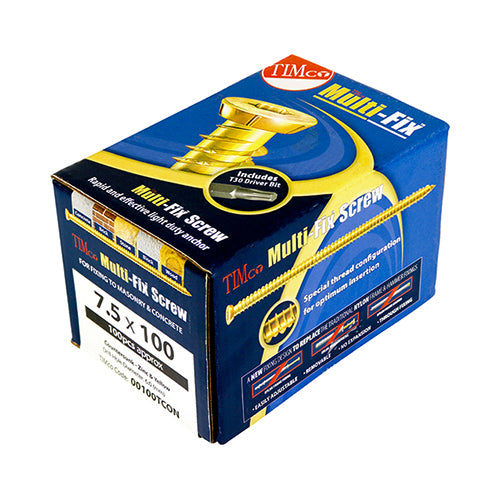 Concrete Screws - Box of 100 7.5 x 150mm
