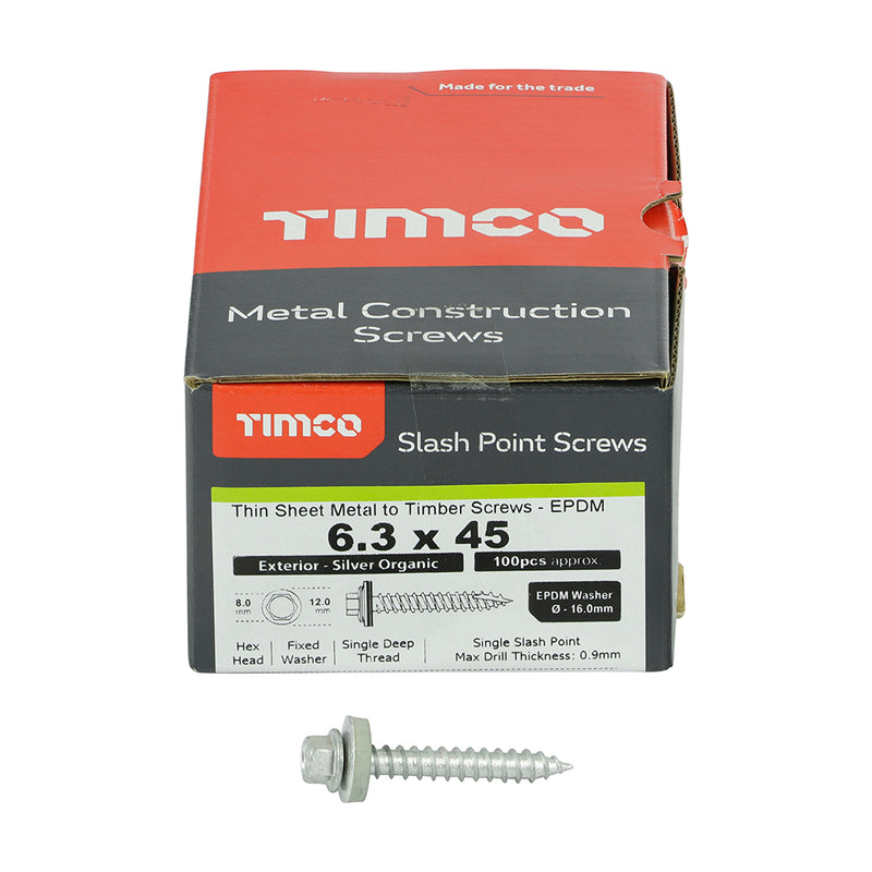 Hex Slash Timber Tek Screw 45mm Exterior Box of 100