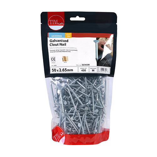 Clout Nail - Galvanised 50mm x 2.65 - 1Kg