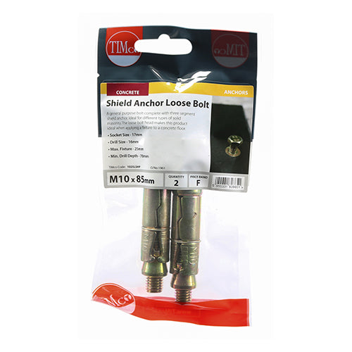Anchor Bolt - M10:25L (M10 x 85) Pack of 2