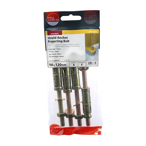 Anchor Proj. Bolt - M8:60P (M8 x 120) Pack of 4