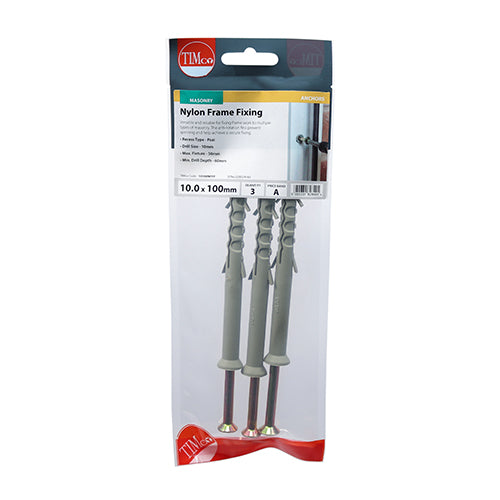 Nylon Frame Fixing - ZYP 10.0 x 100mm Pack of 3