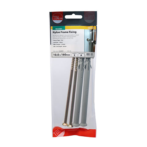 Nylon Frame Fixing - ZYP 10.0 x 160mm Pack of 2