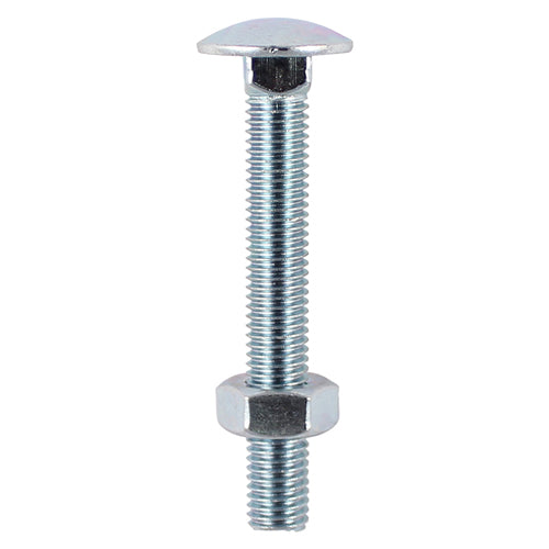 Carriage Bolt & Hex Nut - BZP M8 x 100mm Pack Of 40