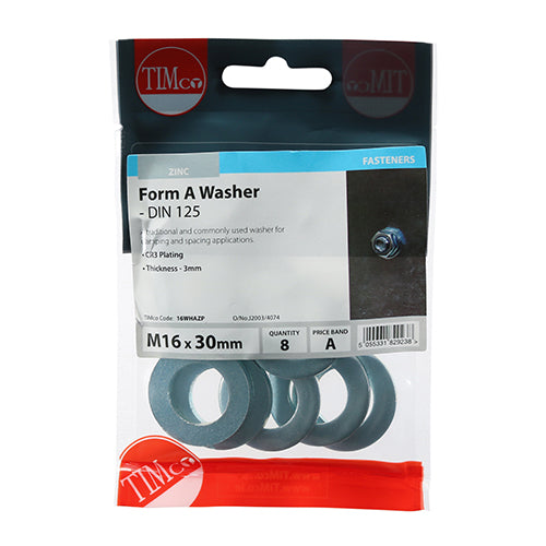 Form A Washer - BZP M16 Pack of 8